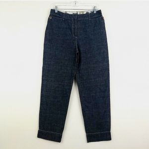 J. Jill W Cotton Straight Leg High Rise Blue Pants Sz 6